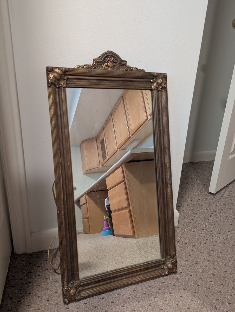 Vintage Gold Leaf Framed Mirror