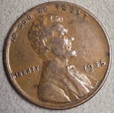 Five older wheat pennies