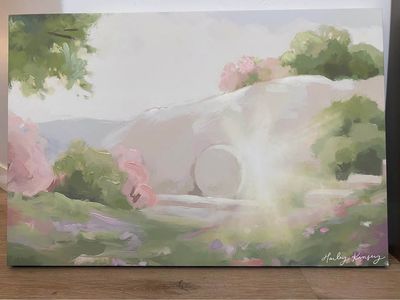 “Light Prevails” Canvas Print (27”x40”) - Christ's Empty Garden Tomb