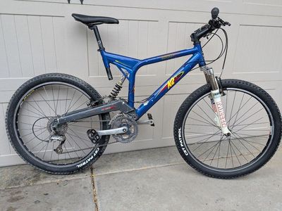 K2 DS2000. 26" wheels, Noleen shocks, 27 spds, size L