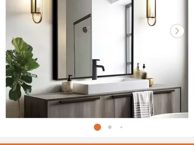 Black 23.79 in. W x 35.49 in. H Mirror