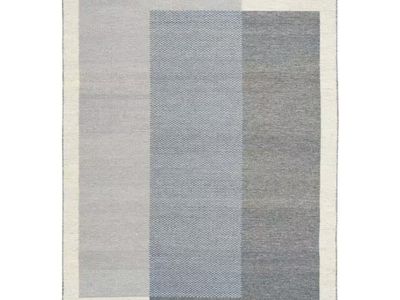 Copenhagen Ivory Blue 8 ft. x 10 ft. Flatwoven Wool Geometric Area Rug
