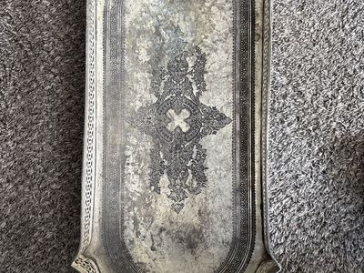 Silver metal tray