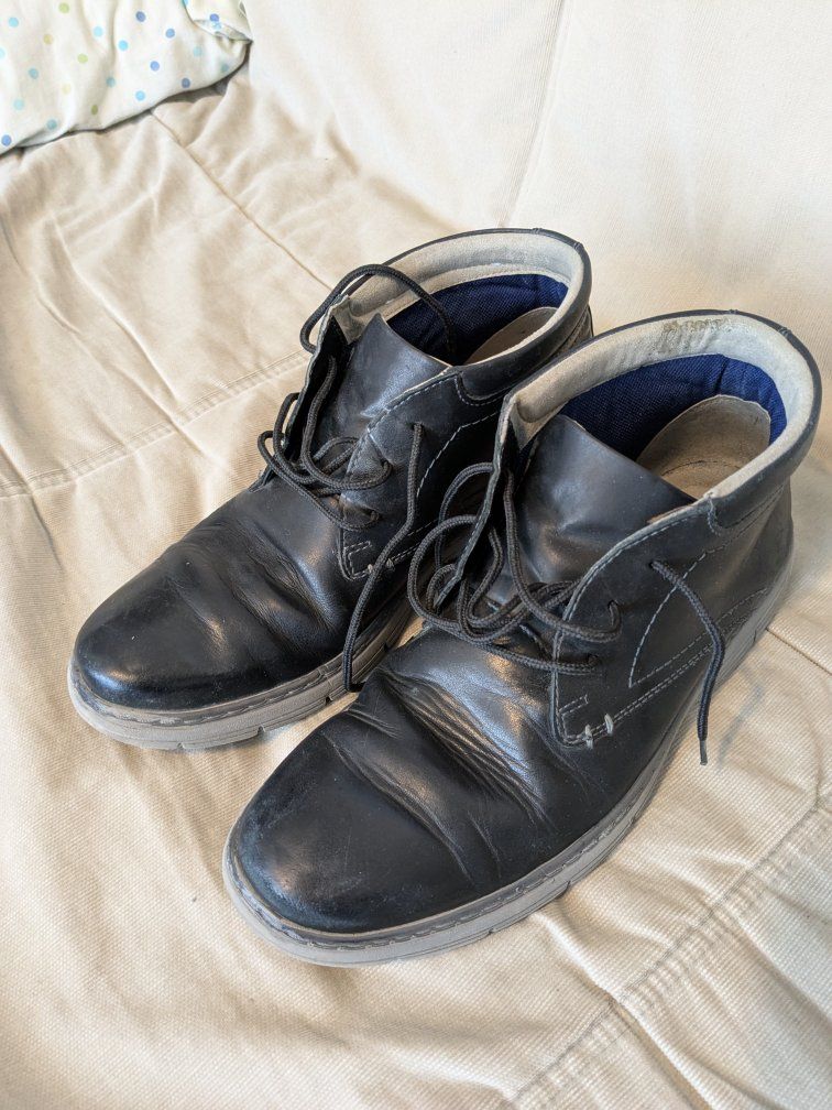 Clarks Black Leather Ankle Boots