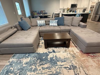 Gray large sectional couch