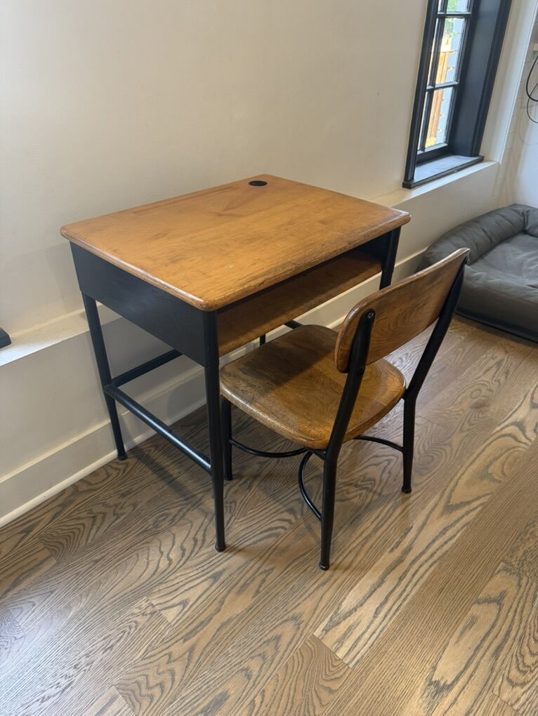 Vintage Heywood Wakefield School Desk And Chair