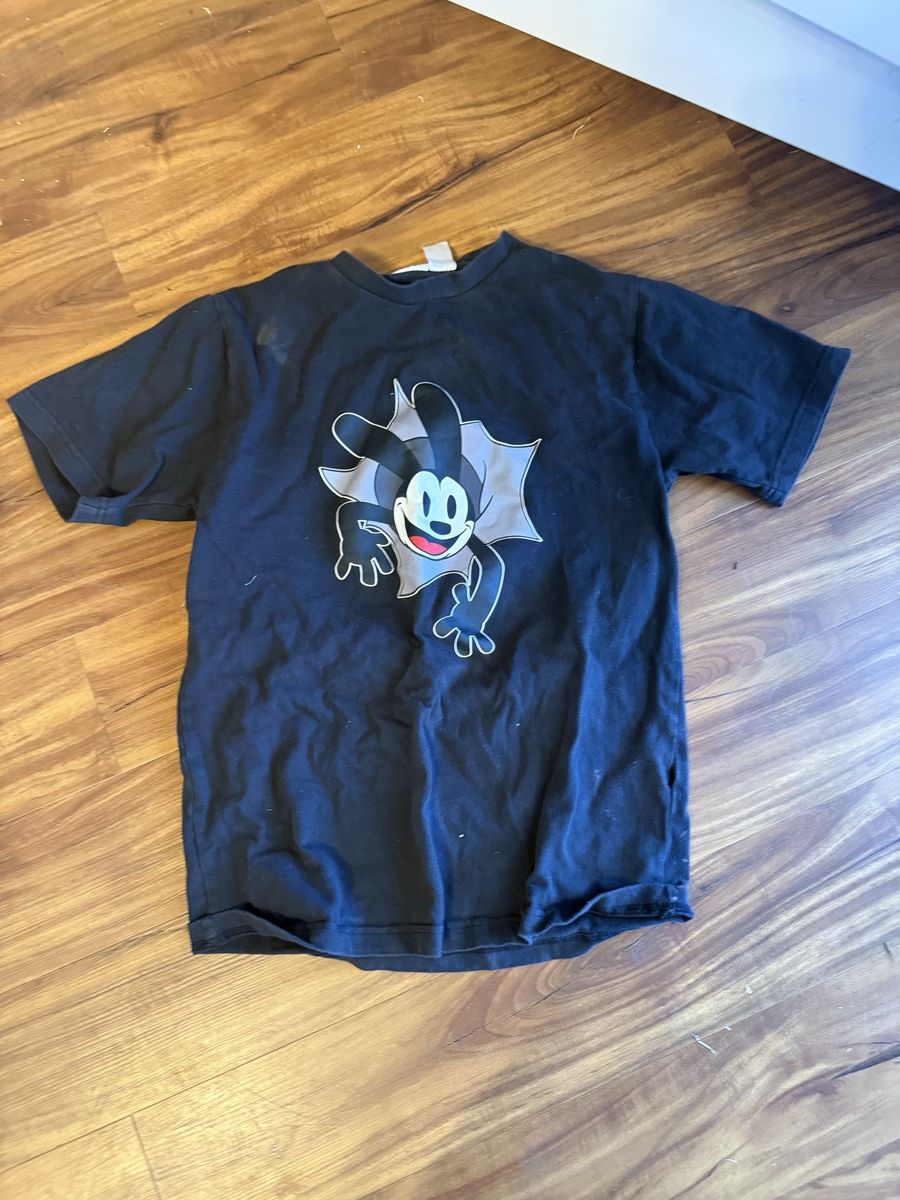 Disney Oswald the Lucky Rabbit Black T-Shirt Men's - Small No Graphic Fading
