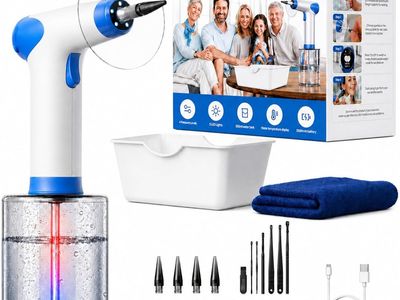 NEW Electric Ear Wax Removal Kit with Digital Temperature Display, Ear Cleaner with 4 Pressure Modes, with 12 TipsSet and Towel
