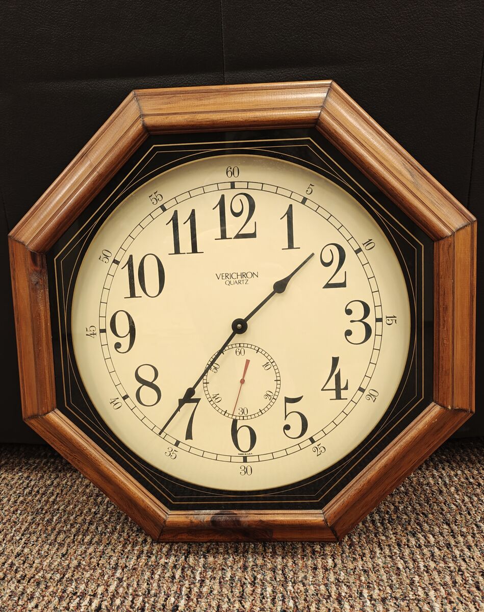 Large Verichron Octogonal Quartz Wall Clock – 23.5”