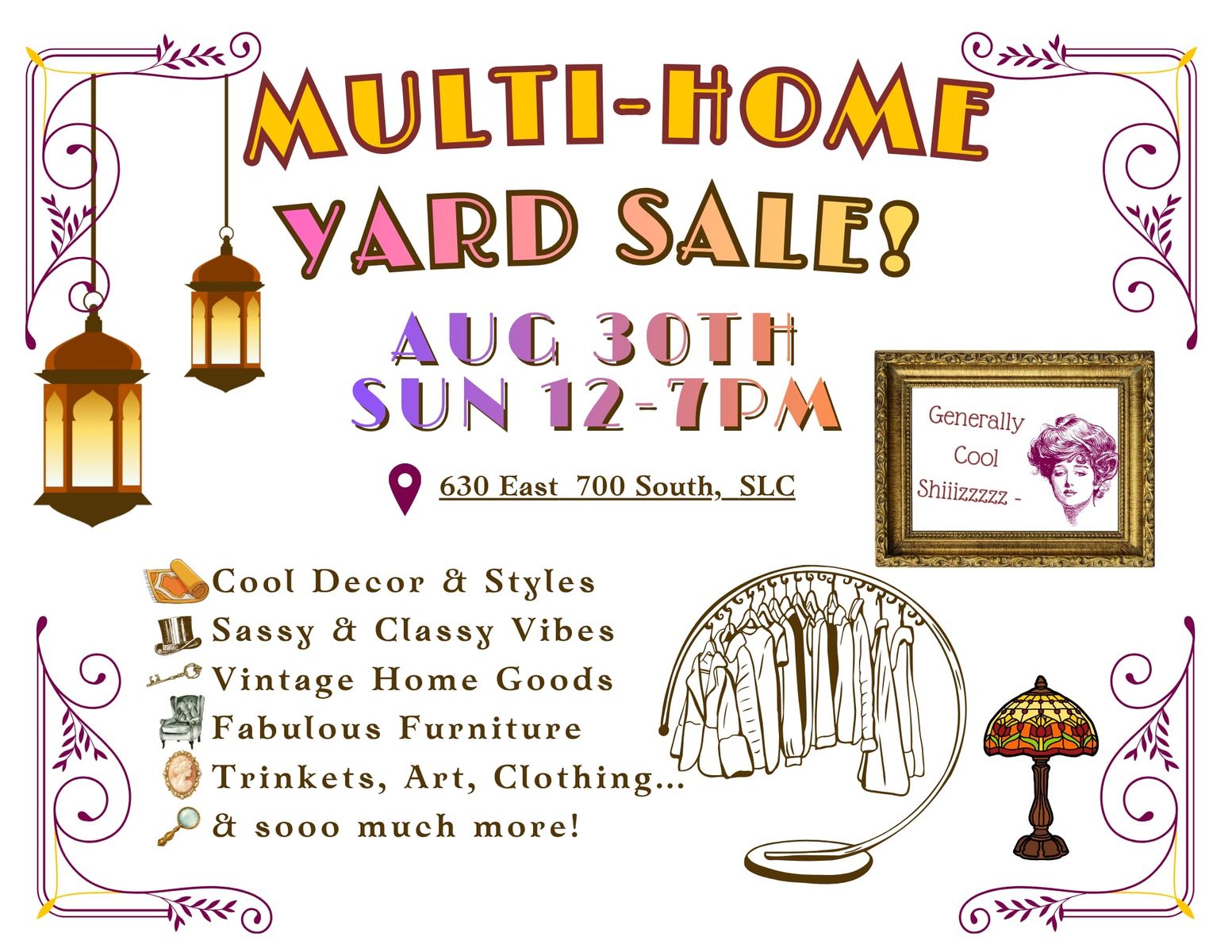 Multi-Home Yard Sale - Vintage Decor, Furniture, Art & Clothing
