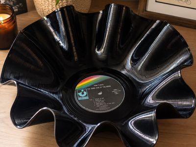 Melted Vinyl Record Decorative Bowl