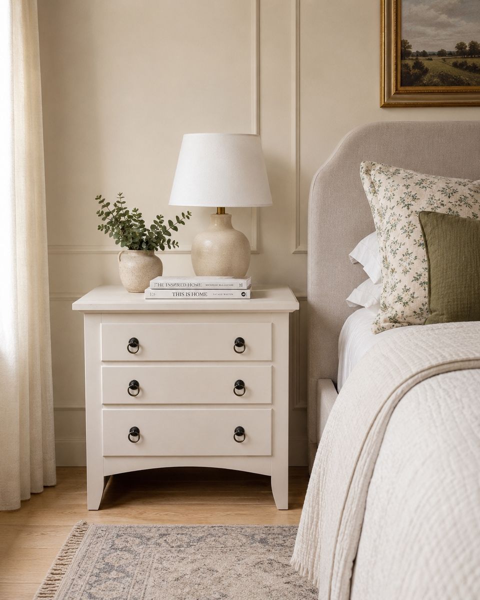Elegant Cream Nightstands – Set of