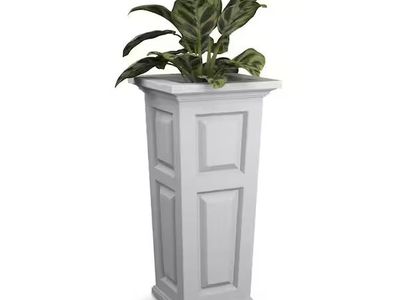 Mayne Fairfield Square Planter, 20-Inch, White - Durable Polyethylene for Indoor/Outdoor Use