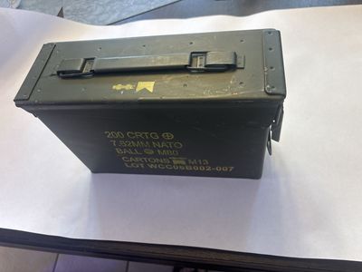Military Grade 7.62MM NATO M80 Metal Ammo Can - 200 Cartridges WCC06B002-007