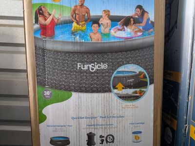 New in Box Funsicle 12ft Quickset Designer Inflatable Pool