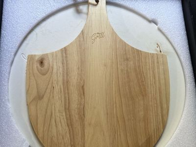 Pizza Stone & Wooden Peel Set - For Oven & Grill Cooking