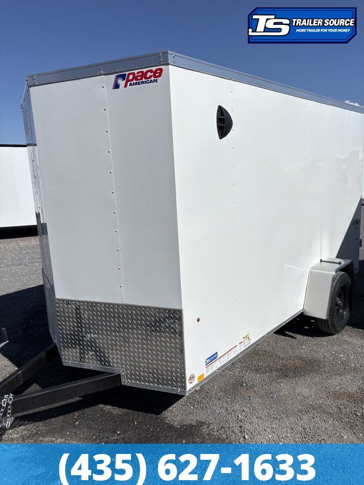 6x12 Pace American Outback DLX Enclosed Cargo Trailer - 6'6" Interior - 3.5K GVWR - Barn Doors