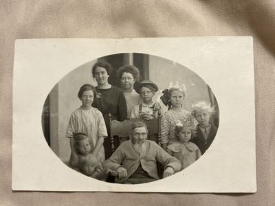 Vintage Unposted Early 1900’s Family picture "POST CARD" - Blank/Unused, Collectible Ephemera