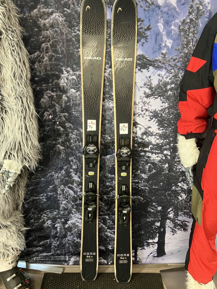 Used Head Kore 94 Ti 163cm Skis w/ Tyrolia Attack LYT 13 Bindings