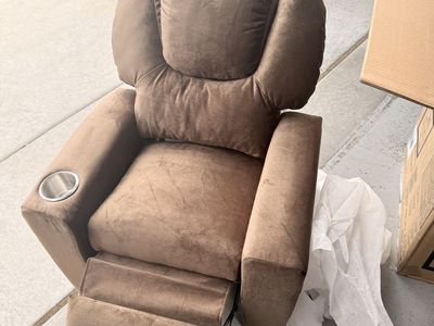 Kids Recliner Chair with Cup Holders & Footrest – Brown | New