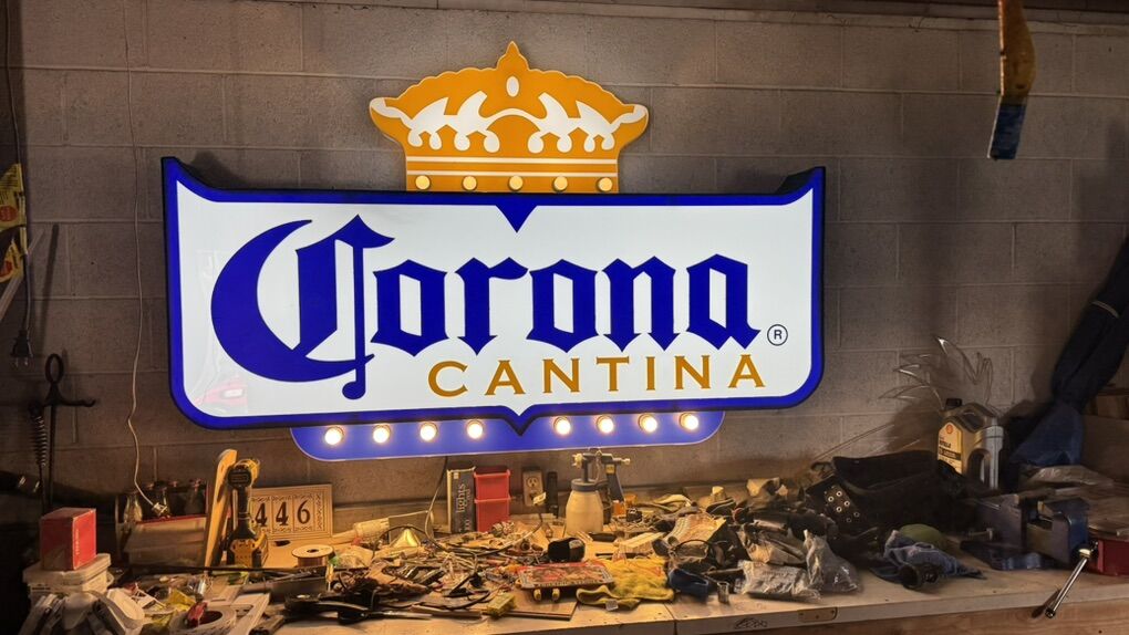 Large Corona Lit Sign