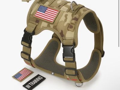 Tactical Dog Harness Vest with Handle - No-Pull, Adjustable, Military-Grade, Includes Patches