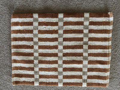 World Market Orange Tan Off White Bath Mat
