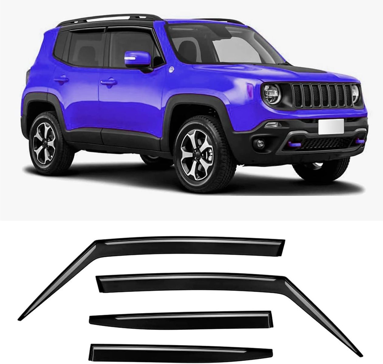 2015-2021 Jeep Renegade Window Deflectors - SMOKE