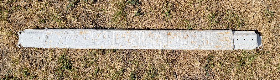 Vintage Table Queen Bread Advertising Door Push Country Store