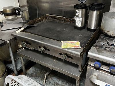 Heavy-Duty Commercial Griddle on Stand with Casters, Stainless Steel, Restaurant Equipment