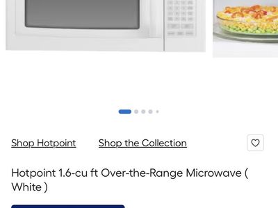 Hotpoint 1.6 cu ft Over-the-Range Microwave in White - New in Box
