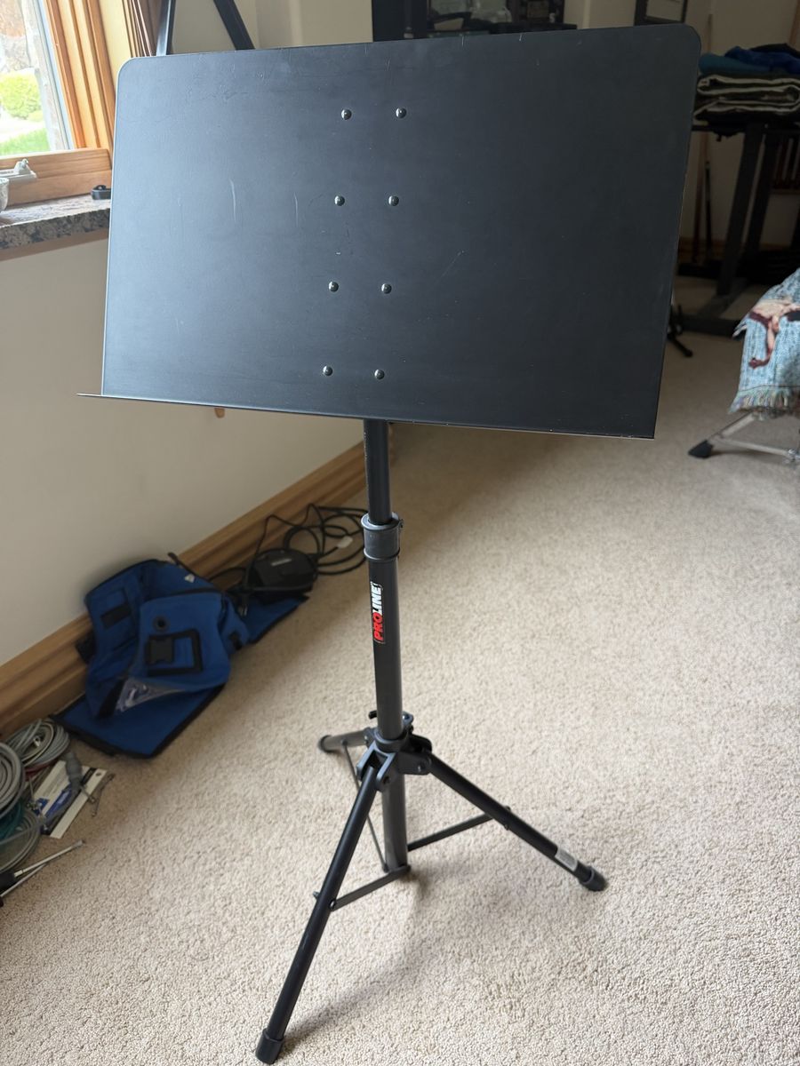 ProLine Black Metal Sheet Music Stand with Tripod Base