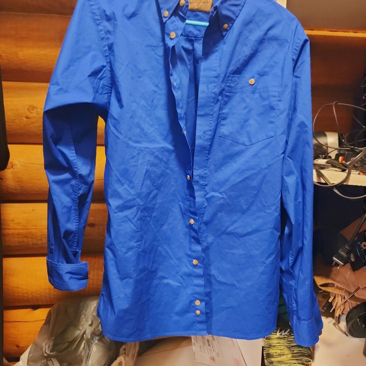 Blue Western Shirt Mens