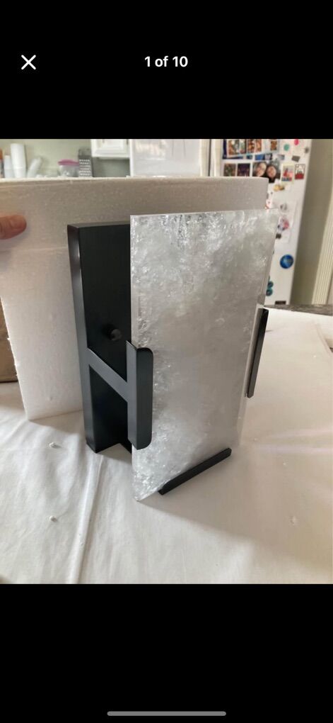 Indoor Wall Sconce Lighting Stone Glass Black