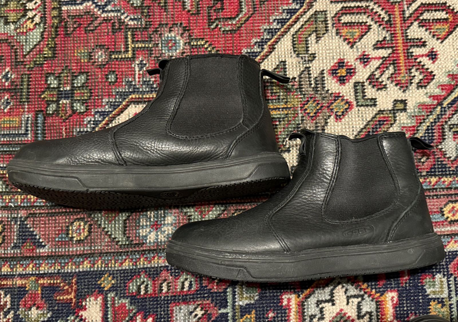 Keen Blk Leather Boots 7.5D M, 9.5D W Wide