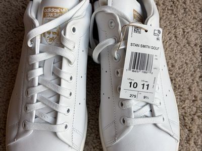 Adidas Stan Smith Spikeless Golf Shoes Men's Size 10 White Black