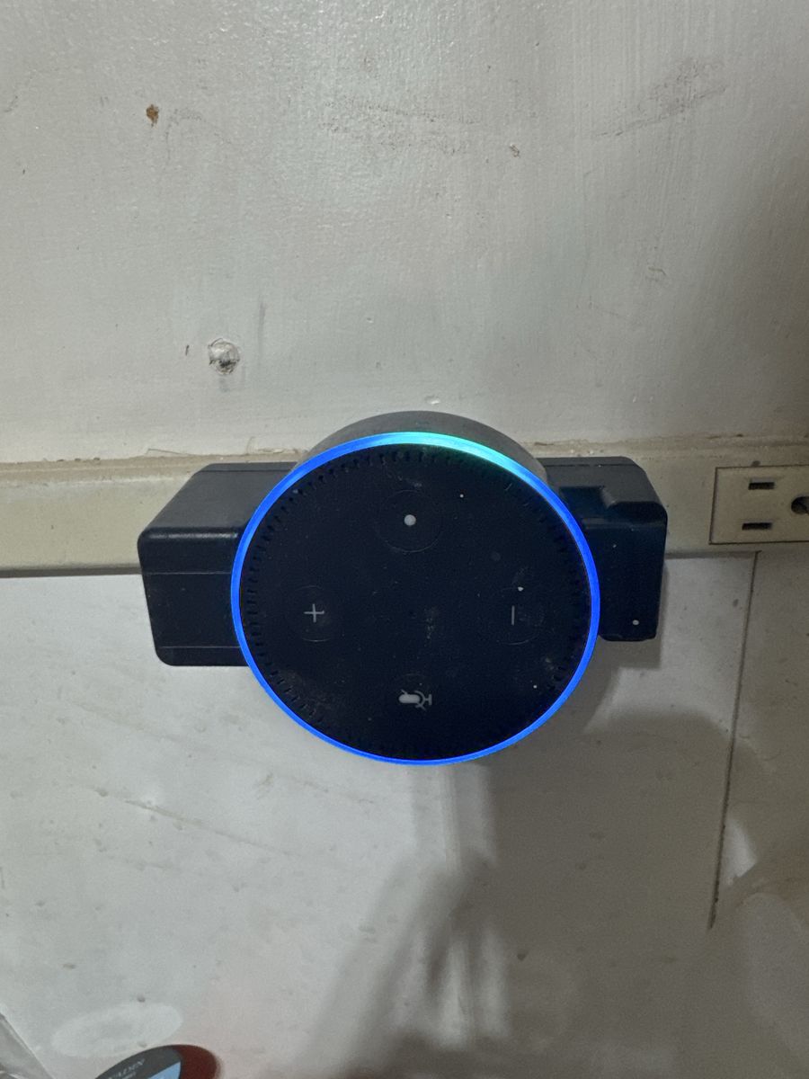Amazon Echo Dot 2nd Gen Smart Speaker with TecScan Outlet Wall Mount - Black