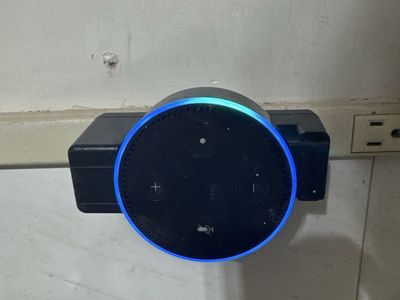Amazon Echo Dot 2nd Gen Smart Speaker with TecScan Outlet Wall Mount - Black