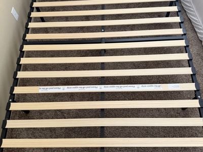 Full Size Metal Platform Bed Frame with Wood Slats - Mattress Foundation
