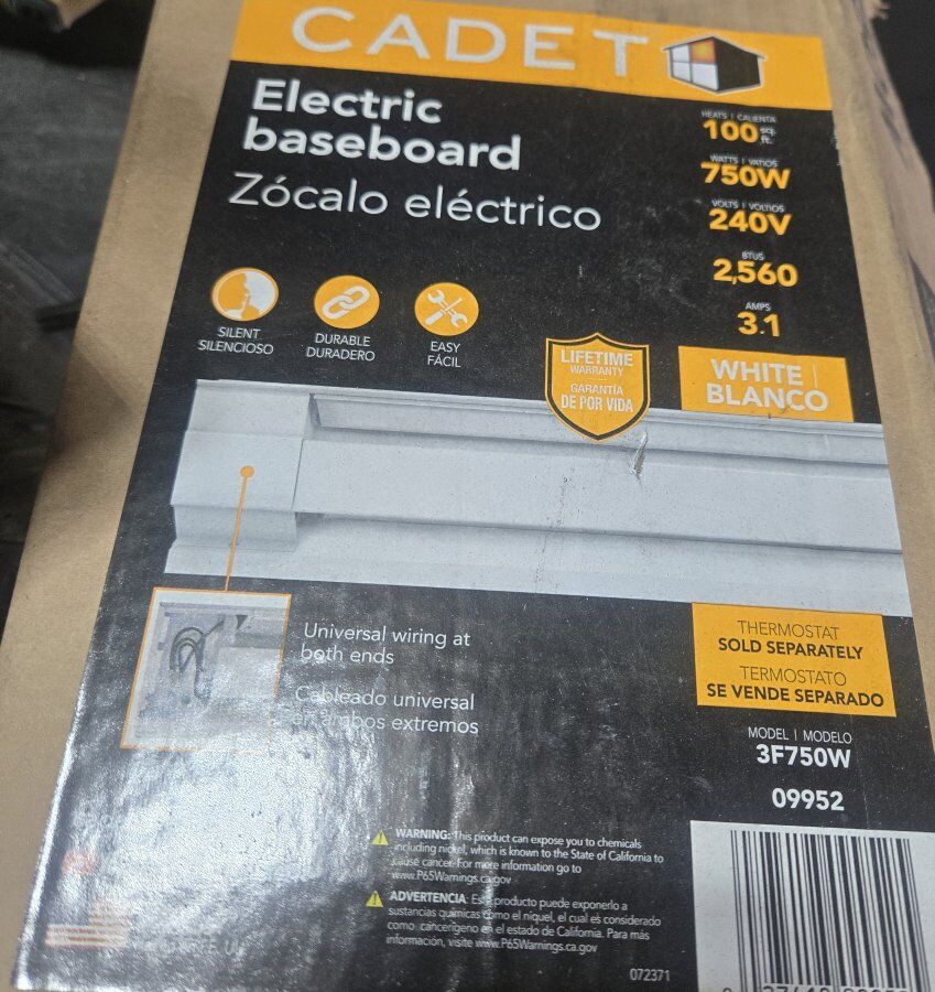 Cadet Electric Heater baseboard