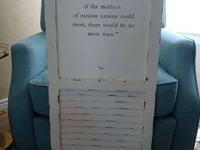 Quill to Paper by Sixtrees E. M. Forster Quote White Shutter Wall Art Decor Handcrafted