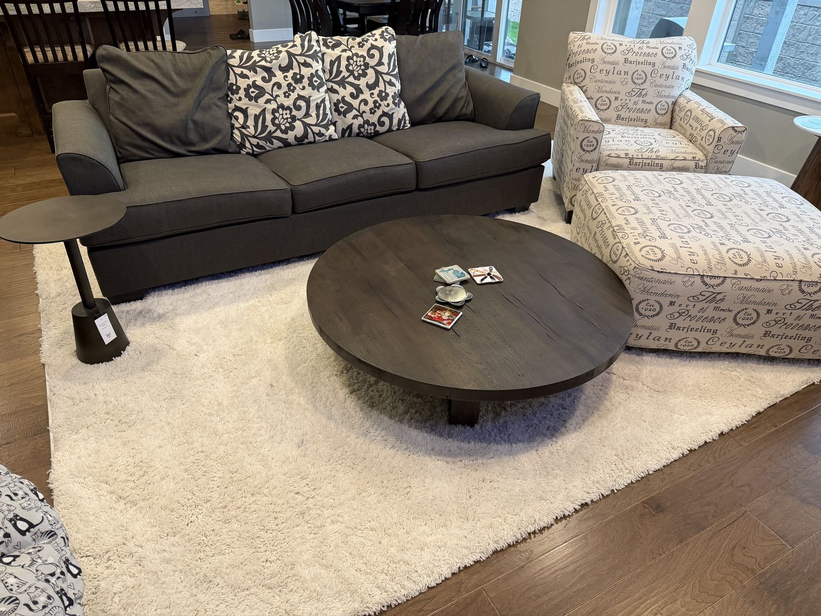 Couch, Chair, Ottoman, Rug