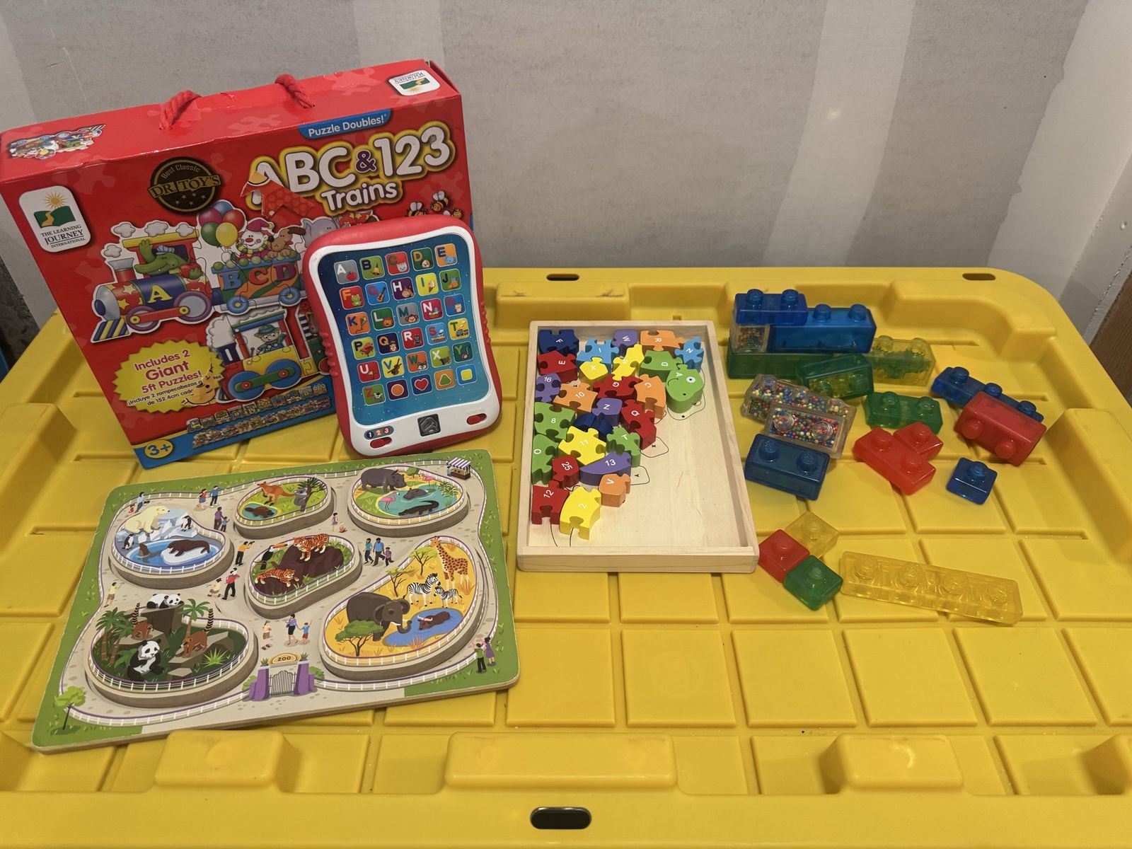 Children's Educational Toy Bundle - Puzzles, Blocks, and Learning Tablet
