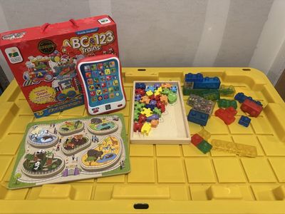 Children's Educational Toy Bundle - Puzzles, Blocks, and Learning Tablet
