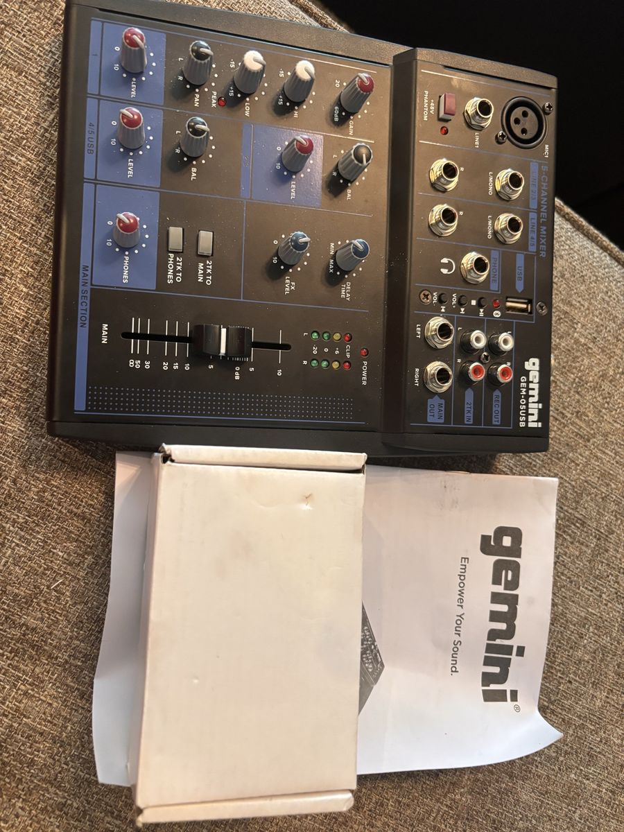 Gemini Gem-05usb Bluetooth Audio Mixer, New
