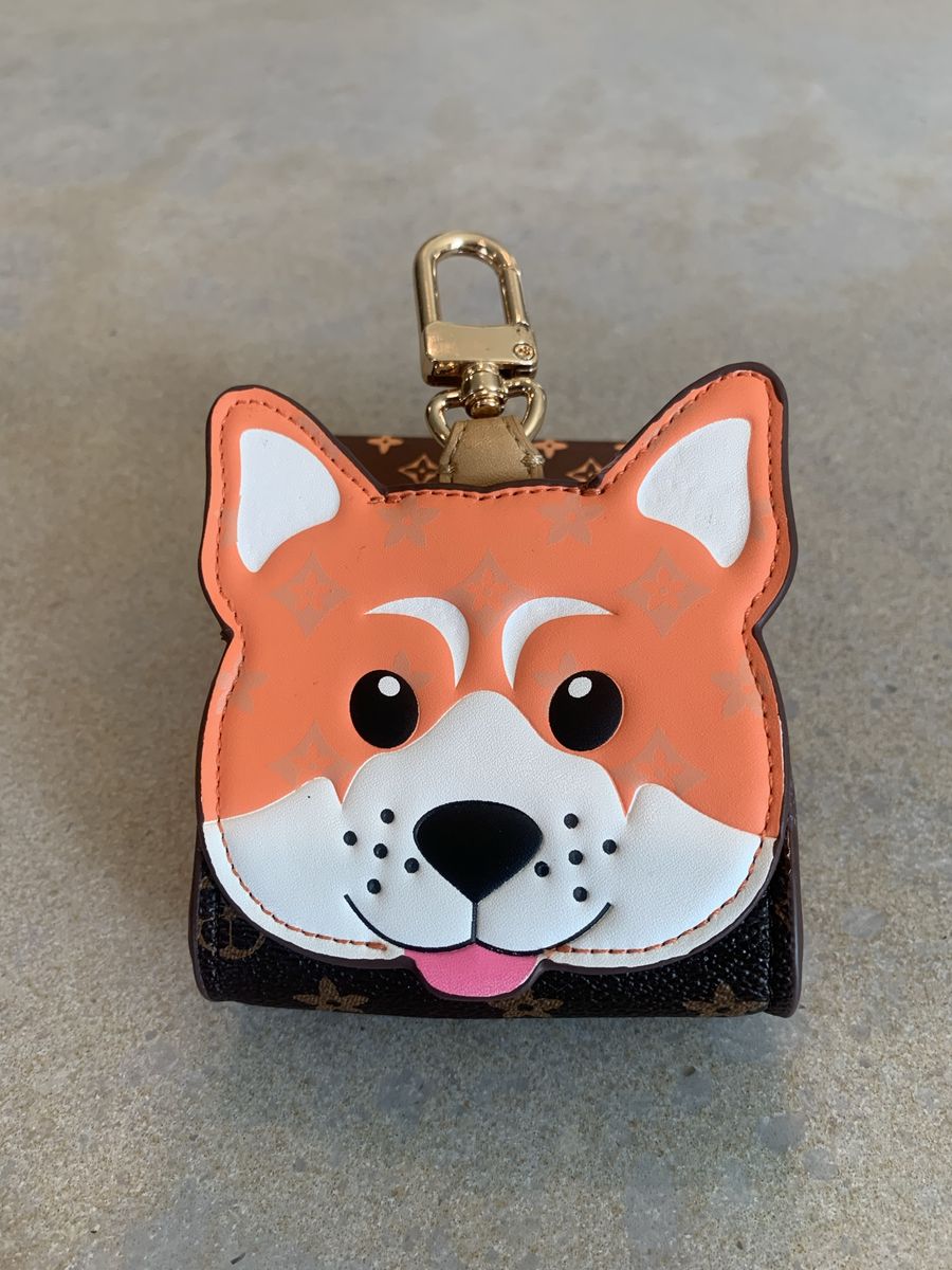 LV inspired Corgi ear pod case holder 