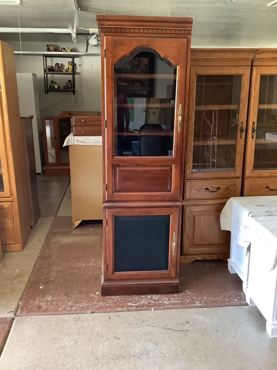 Beautiful 7 Shelf All Cherry Wood Curio