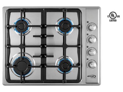 Stainless Steel Gas Cooktop 24" With 4 Burners