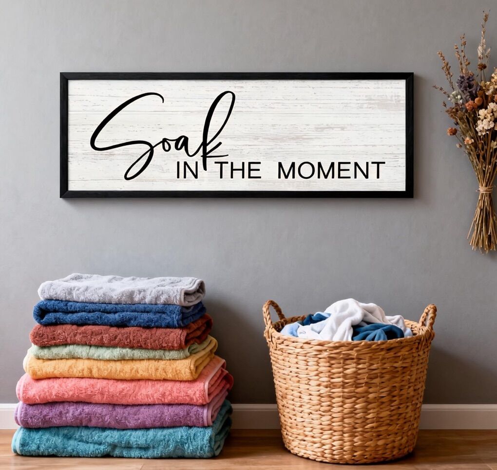 12”x32” Framed saying “Soak in the Moment “