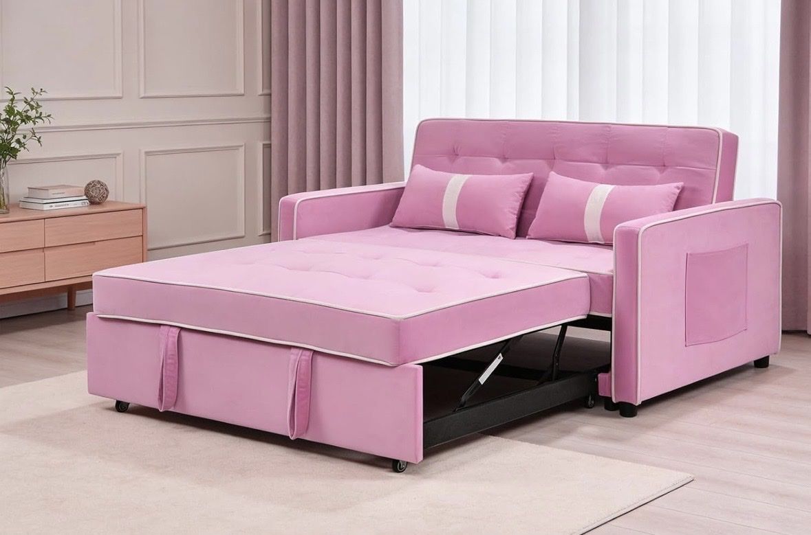 Brand new Pink Velvet Sofa Bed